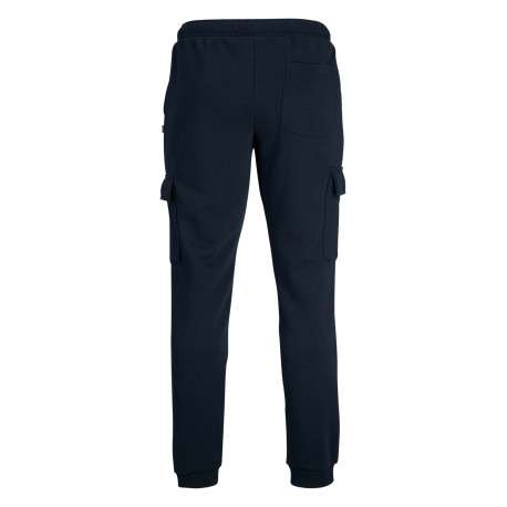 Jogging cargo bleu marine uni à coupe slim fit et à taille mi-haute - Image 2