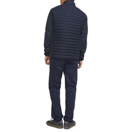Veste bleue marine matelassée avec une coupe droite et un col montant à zip - Image 2