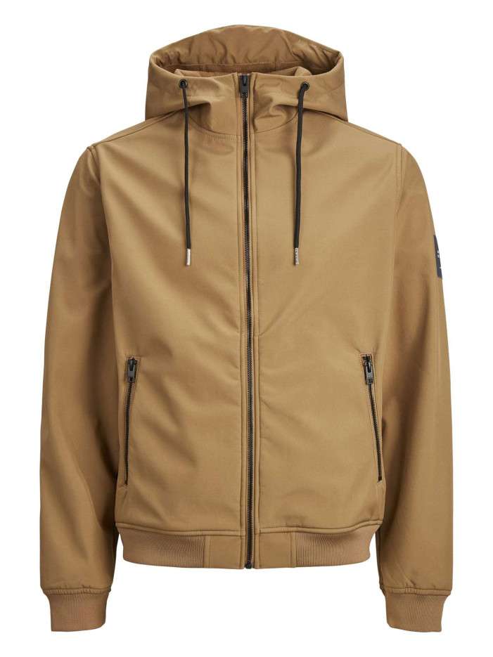 Blouson à capuche camel uni...