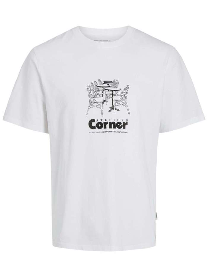 T-shirt en coton blanc uni...