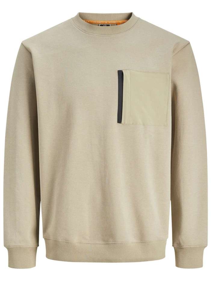 Sweat beige uni à coupe...