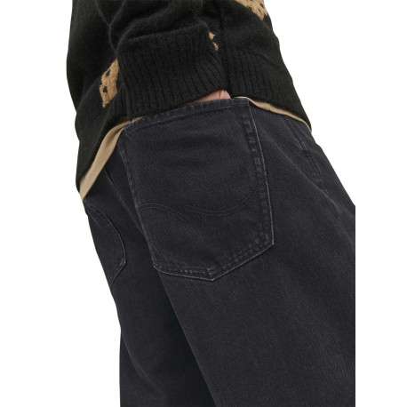 Jean noir uni 5 poches avec une coupe loose et une taille mi-haute - Image 3