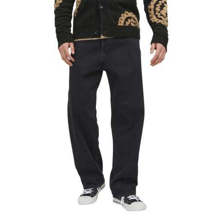 Jean noir uni 5 poches avec une coupe loose et une taille mi-haute - Image 4