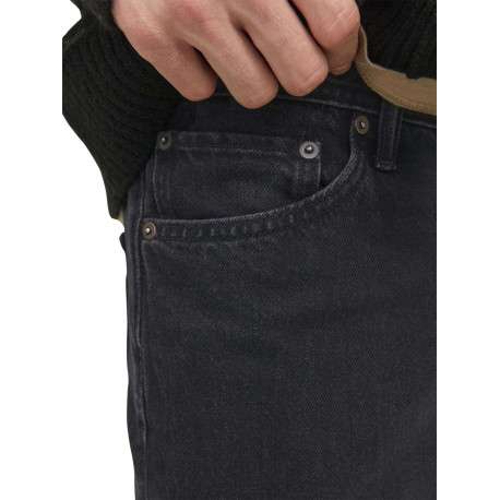Jean noir uni 5 poches avec une coupe loose et une taille mi-haute - Image 6