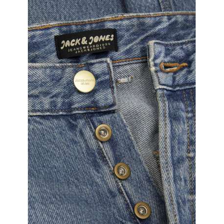Jean bleu effet délavé avec une coupe regular fit et une taille haute - Image 3