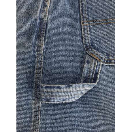 Jean bleu effet délavé avec une coupe regular fit et une taille haute - Image 4