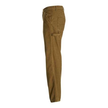 Pantalon chino en coton camel en velours côtelé avec une coupe loose - Image 3