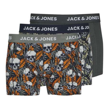Lot de 3 boxers classiques en coton multicolore à imprimé têtes de morts