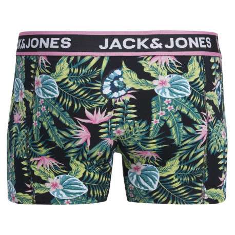 Lot de 3 boxers classiques en coton verts à coupe fermée et à imprimé tropical - Image 2