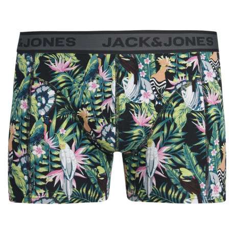 Lot de 3 boxers classiques en coton verts à coupe fermée et à imprimé tropical - Image 4