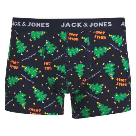 Coffret de Noël chaussettes et boxer en coton bleus nuit à motifs de Noël - Image 2