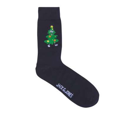 Coffret de Noël chaussettes et boxer en coton bleus nuit à motifs de Noël - Image 4