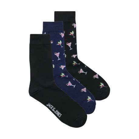 Lot de 3 paires de chaussettes hautes en coton mélangé multicolores imprimées