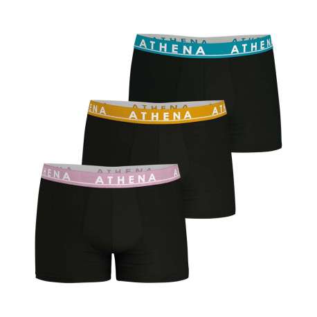Lot de 3 boxers classiques en coton noirs unis et à coupe fermée - Image 2