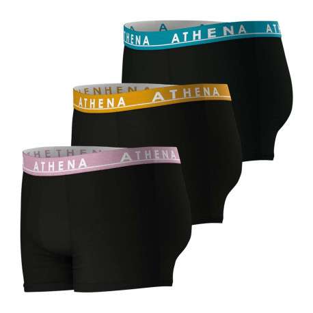 Lot de 3 boxers classiques en coton noirs unis et à coupe fermée - Image 3