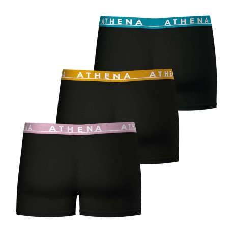 Lot de 3 boxers classiques en coton noirs unis et à coupe fermée - Image 4