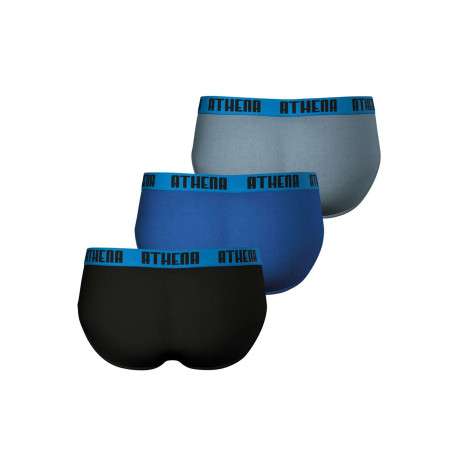 Lot de 3 slips en coton multicolores unis avec une coupe fermée - Image 2