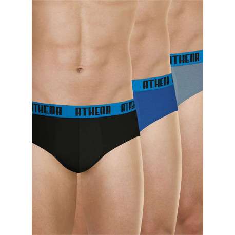 Lot de 3 slips en coton multicolores unis avec une coupe fermée - Image 3