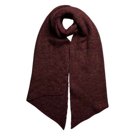 Écharpe bordeaux unie avec une coupe longue et en lurex argentée