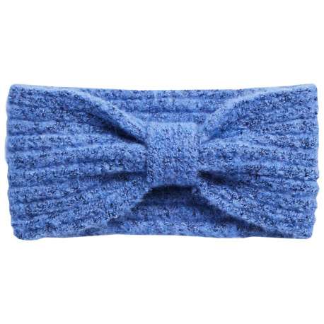 Bandeau cache oreilles lavande uni chaud en maille côtelé et avec un nœud