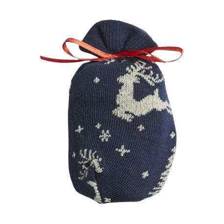 Chaussettes marine imprimées sur le thème hivernal et avec une coupe haute - Image 2