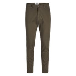Pantalon chino Marco Bowie en coton mélangé marron uni avec une coupe slim