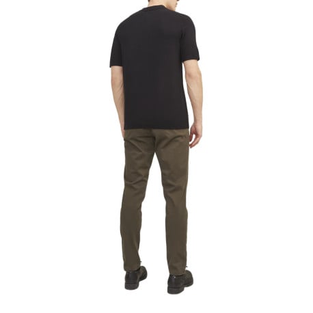 Pantalon chino Marco Bowie en coton mélangé marron uni avec une coupe slim - Image 3