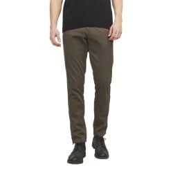Pantalon chino Marco Bowie en coton mélangé marron uni avec une coupe slim