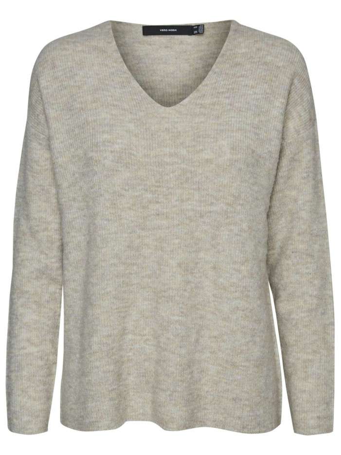 Pull écru en maille chiné...