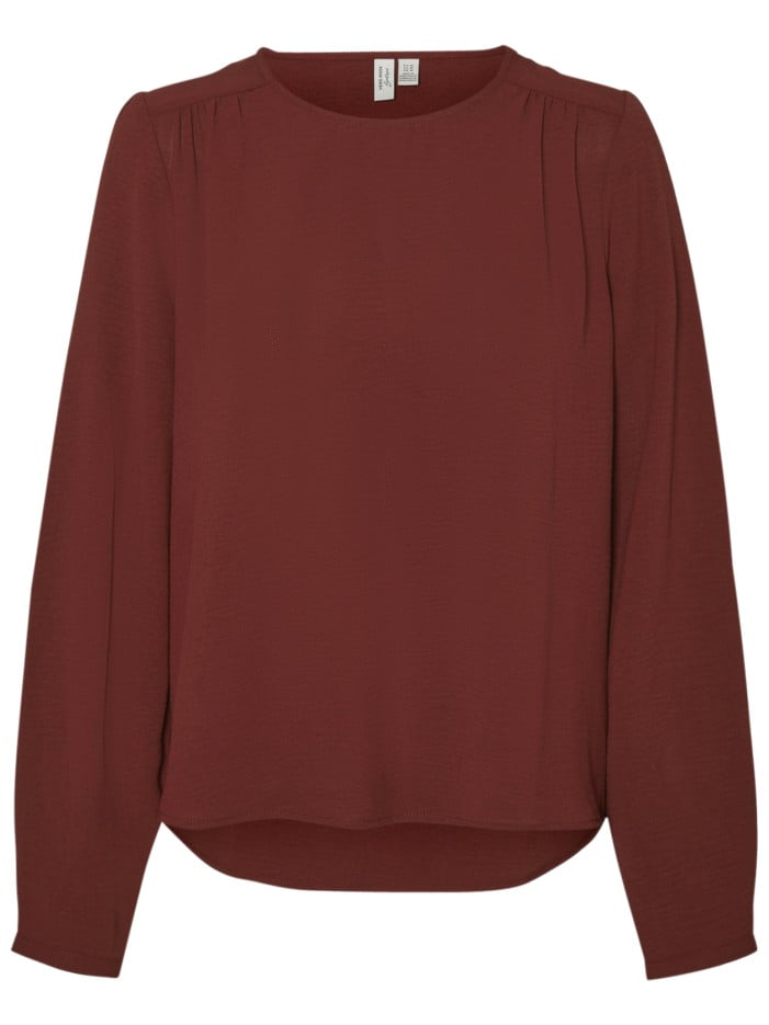 Top rouge brique uni à...