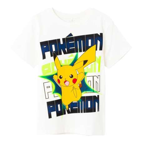T-shirt en coton blanc imprimé avec une coupe droite et un col rond