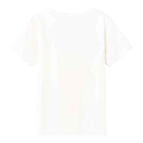 T-shirt en coton blanc imprimé avec une coupe droite et un col rond - Image 2
