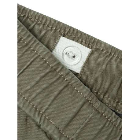 Pantalon cargo en coton kaki uni avec une coupe parachute large - Image 3