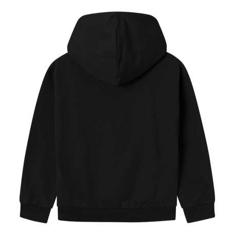 Sweat à capuche en coton mélangé noir avec une coupe droite et un imprimé - Image 2