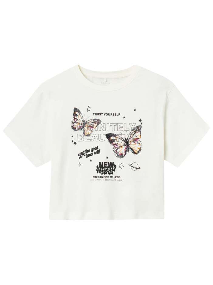T-shirt crop top en coton...
