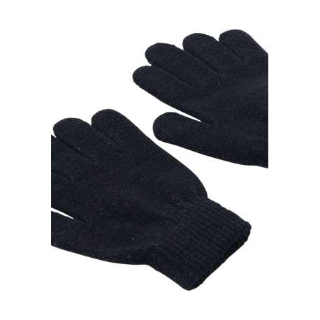 Paire de gants noire en maille fine à paillettes dorées - Image 2