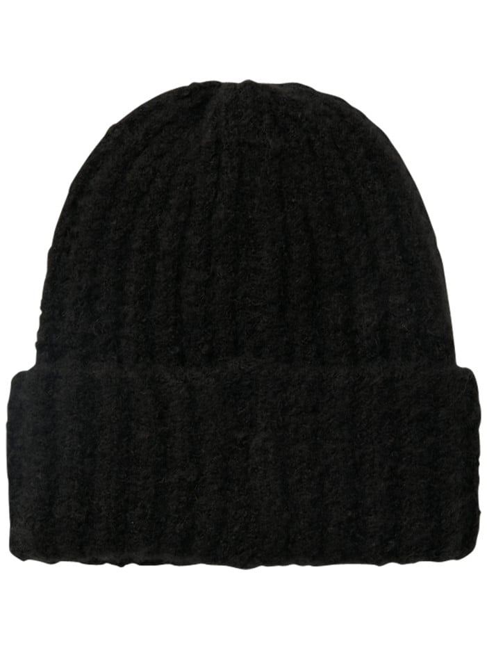 Bonnet noir uni en maille...