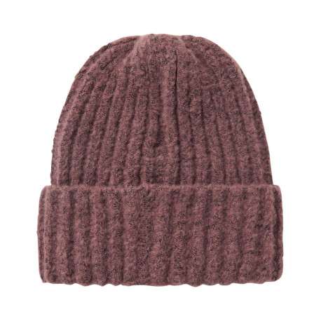 Bonnet rose moucheté en maille tricotée doux avec un revers - Image 2
