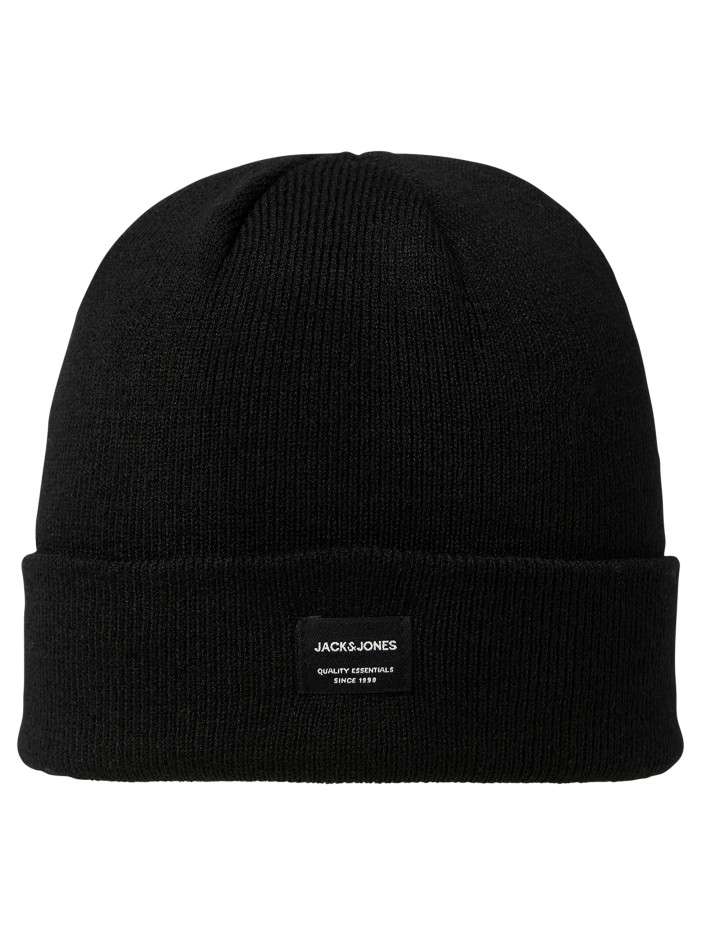 Bonnet noir uni en maille...