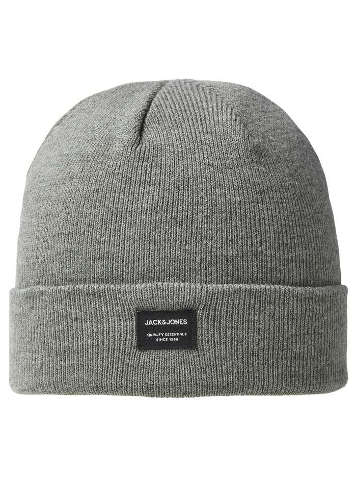 Bonnet gris uni en maille...