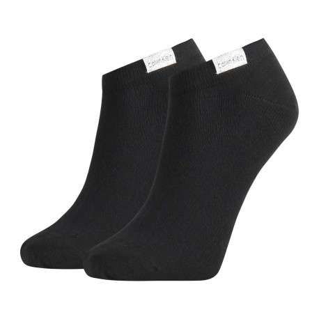Lot de 2 paires de chaussettes en coton noires unies coupe socquette