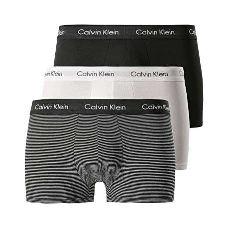 Lot de 3 Boxers courts en coton multicolores unies coupe fermée