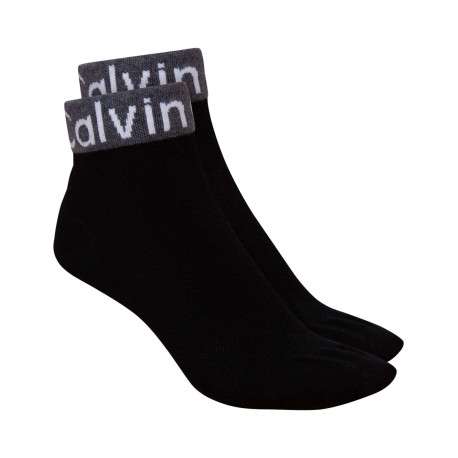 Lot de 2 paires de chaussettes basses noires unies avec une coupe quarter