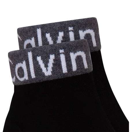 Lot de 2 paires de chaussettes basses noires unies avec une coupe quarter - Image 2