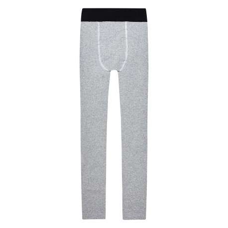 Pantalon Legging gris uni avec une coupe skinny et ceinture noire - Image 2