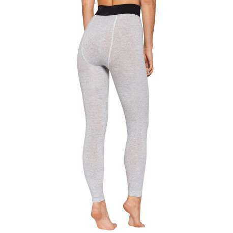 Pantalon Legging gris uni avec une coupe skinny et ceinture noire - Image 4