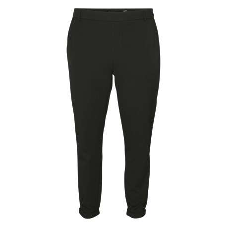 Pantalon chino noir uni avec une coupe droite et ceinture élastiquée