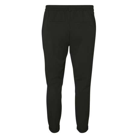 Pantalon chino noir uni avec une coupe droite et ceinture élastiquée - Image 2