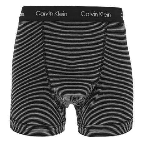 Lot de 3 boxers en coton noir et blanc rayé avec une coupe fermée - Image 3
