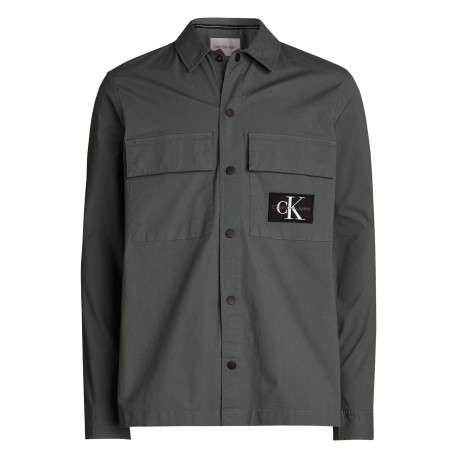 Chemise en coton grise unie coupe regular avec un col normal